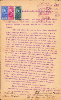 HST A825 Contract de donare 1929 Denta Timiș foto