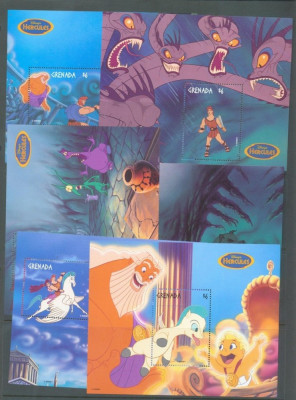 Grenada 1998 6 x Hercules Cartoon Disney perf.sheet Mi.B487-B492 MNH AD.035 foto