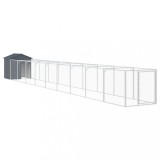 Cusca caine cu acoperis antracit 117x1017x123cm otel galvanizat