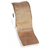 Panglica Christmas textil natur auriu 60 mm x 10 m