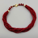 Cumpara ieftin Colier Greta Agat Rubiniu Special Plus Argint 925 Aurit Choker Fashion Made in Italy Cadou