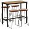 VidaXL Set de bar, 5 piese, lemn masiv de mango brut și metal 3216416