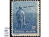 Argentina 1912 &ndash; &bdquo;El Sembrador&rdquo; (Semanatorul) 12c Albastru &ndash; Mi 173 / Scott 235 &ndash; Timbru Clasic