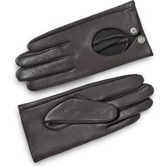 Manusi Dama din Piele Naturala pentru Toamna-Iarna - cu Capsa, Design Elegant, Subtiri si Confortabile, Maro Havana, M Maro Havana 16.5-17.5 cm