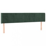 Cumpara ieftin Tablie de pat cu aripioare verde inchis 183x16x78/88 cm catifea