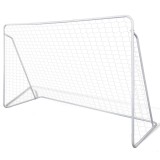 Poartă de fotbal din oțel calitate superioară set 240 x 90 x 150 cm, vidaXL