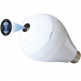 Bec cu camera Spion iUni A10, Full HD, Wi-Fi, Senzor de Miscare, Unghi 360&deg;