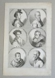 Richard Collin &quot;Portraits of Famous Artists. Old Master III&quot; gravura cca 1683, Portrete, Cerneala, Altul