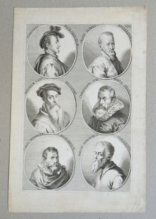 Richard Collin &quot;Portraits of Famous Artists. Old Master III&quot; gravura cca 1683