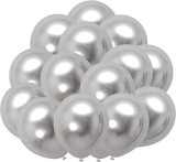 Set 25 Baloane Latex Argintii, 30cm, Ropet - Aniversare, Nunta, Botez, Petrecere Copii. Baloane Decorative, Rezistente, Biodegradabile