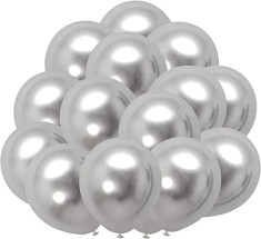 Set 100 baloane latex, Argintiu, 30cm, Ropet