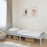 Gossi cadru pat metalic cu tablie, alb, 90x200 cm
