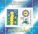 |Cipru, zona turceasca, bloc, Europa CEPT, 2000, Nestampilat