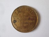 Rar! Franta jeton 5 Centimes:Patria-Ziare de seara cca 1895,pret catalog=95 Euro