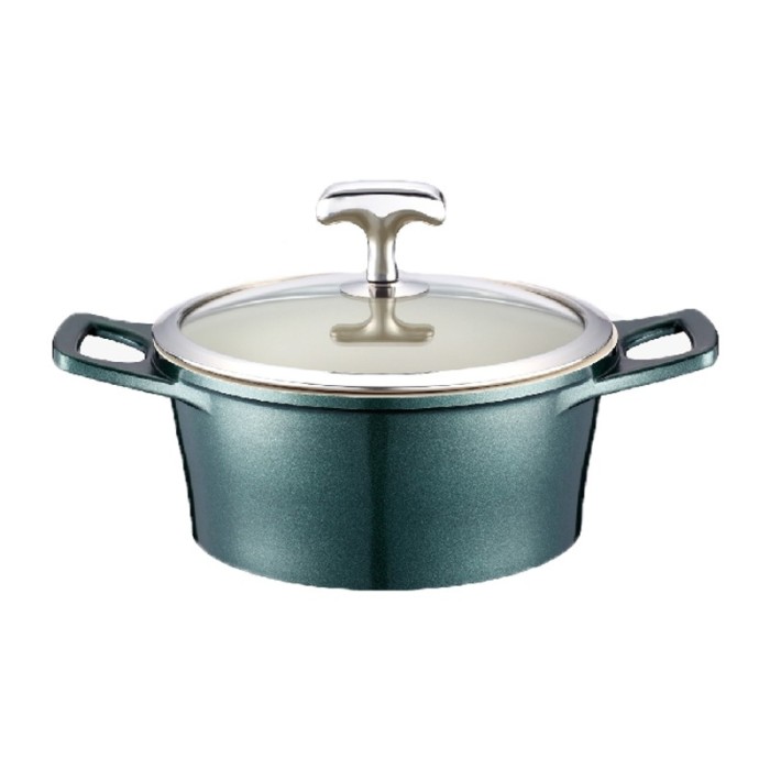 Cratita aluminiu Peterhof, 24 cm, 4.1 l, interior ceramic, Verde Cratita aluminiu Peterhof, 24 cm, 4.1 l, interior ceramic, Verde