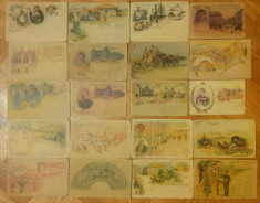Lor de 20 de carti postale Salutari din Romania, unele regale, tiparite. foto