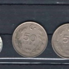 TURCIA 1983/85/86 - 5 SI 50 LIRE. LOT 3 MONEDE, VF