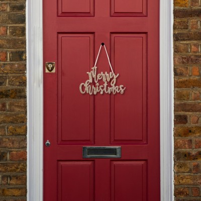 Decor de Craciun - &amp;quot;Merry Christmas&amp;quot; - 20 x 12 cm - auriu Best CarHome foto