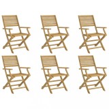 Scaune gradina pliante 6 buc 54,5x61,5x86,5cm lemn masiv acacia