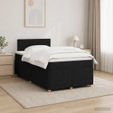 Cumpara ieftin Pat boxspring cu saltea Negru 120 x 190 cm Tesatura