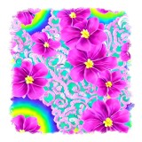 Cumpara ieftin Sticker decorativ Flori, Roz, 55 cm, 11629ST