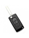 Citroen / Peugeot 307 - Carcasa tip cheie briceag cu 3 butoane, lama VA2-SH3 cu suport baterie