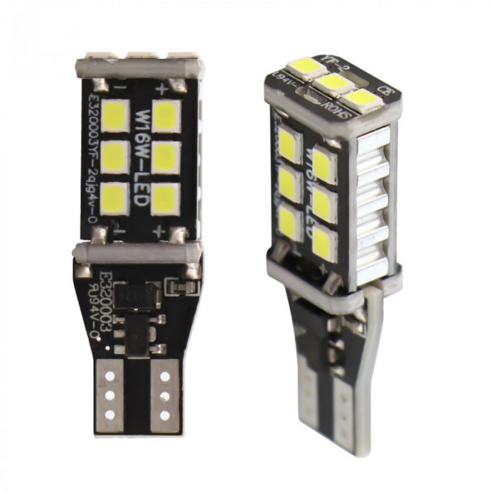 Bec Led Auto Techstar&reg; T15, w16w, Alb Rece, 6000K, 12V, 300lm