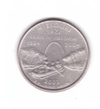 Moneda SUA 25 centi/quarter dollar 2003 D, Missouri 1821, stare buna, curata, America de Nord, Cupru-Nichel