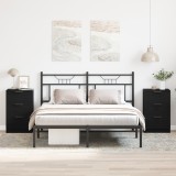 vidaXL Dulap de noapte cu sertar 2 pcs Stejar negru 40 x 65 x 65 cm