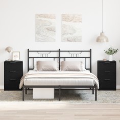 vidaXL Dulap de noapte cu sertar 2 pcs Stejar negru 40 x 65 x 65 cm 862768