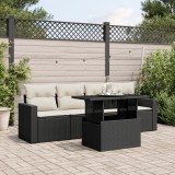 Gossi set mobilier de gradina cu perne, 5 piese, negru, poliratan