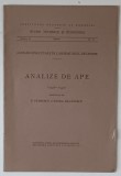 ANALIZE DE APE ( 1938 - 1940 ) , executate de P. PETRESCU si SANDA BALANESCU , 1941