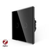 Cumpara ieftin Intrerupator dublu touch din sticla Luxion ZigBee, negru