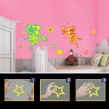 Autocolant Decorativ de Perete, Modele Z&acirc;ne și Flori, Fluorescent, Multicolor, 30.5x37cm, Oem