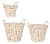 Cumpara ieftin Set 3 cosuri ratan natur alb Randy &Oslash;22x16-24h; &oslash;30x23-29h; &oslash;37x30-38h