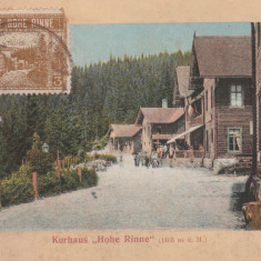 1912 TCV marca 3h Hohe Rinne, carte postala ilustrata Paltinis, stampila rotunda