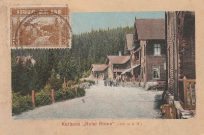 1912 TCV marca 3h Hohe Rinne, carte postala ilustrata Paltinis, stampila rotunda foto