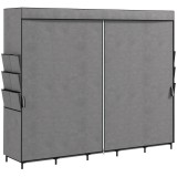 HOMCOM Dulap textil cu 5 bare 5 rafturi 6 buzunare laterale Cremallera Marco de Acero 212x45x167 cm Gris | Aosom Romania