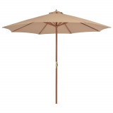 Cumpara ieftin Umbrelă soare de exterior, st&acirc;lp metalic, 300 cm, gri taupe