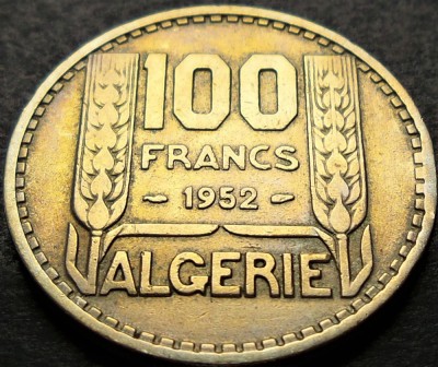 Moneda exotica 100 FRANCI - ALGERIA, anul 1952 * cod 2008 A - COLONIE FRANCEZA! foto