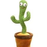 Cactus Dansator Interactiv FOXMAG24, C&acirc;ntă, Dansează, Imită, Educativ, Verde, Plus, Lumini, Sunete, Mișcare, 35cm, Fete/Băieți