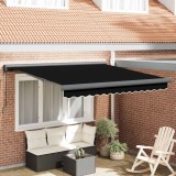 vidaXL Cortina Retractabilă Negru 300 x 250 cm Stofă și Metal 3330047