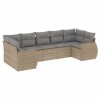 Set canapele de gradina, 7 piese, cu perne, bej, poliratan