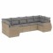 Set canapele de gradina, 7 piese, cu perne, bej, poliratan
