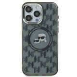 Husa pentru iPhone 15 Plus - Karl Lagerfeld IML MagSafe (KLHMP15MHMCKMHK) - Monogram Karl&amp;Choupette Head