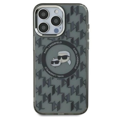 Husa pentru iPhone 15 Plus - Karl Lagerfeld IML MagSafe (KLHMP15MHMCKMHK) - Monogram Karl&amp;amp;Choupette Head foto