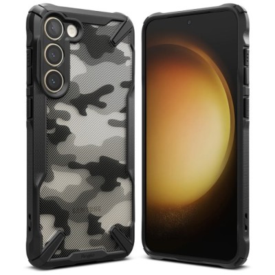 Husa pentru Samsung Galaxy S23 - Ringke Fusion X Design - Camo Black foto