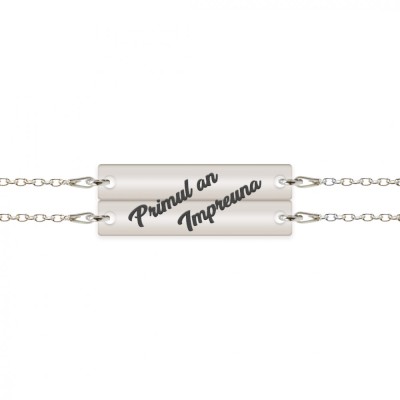 Forever - Set bratari personalizate cu tablita pentru cuplu din argint 925 foto