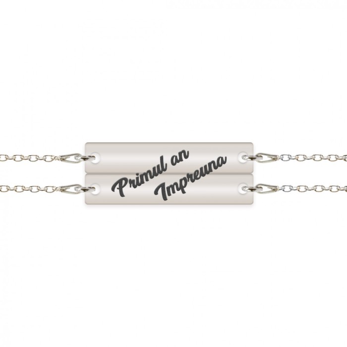 Forever - Set bratari personalizate cu tablita pentru cuplu din argint 925