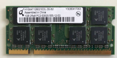 Memorie laptop QImonda KIT 2GB 2X1GB DDR2 Memory PC2-5300 DDR2-667 foto